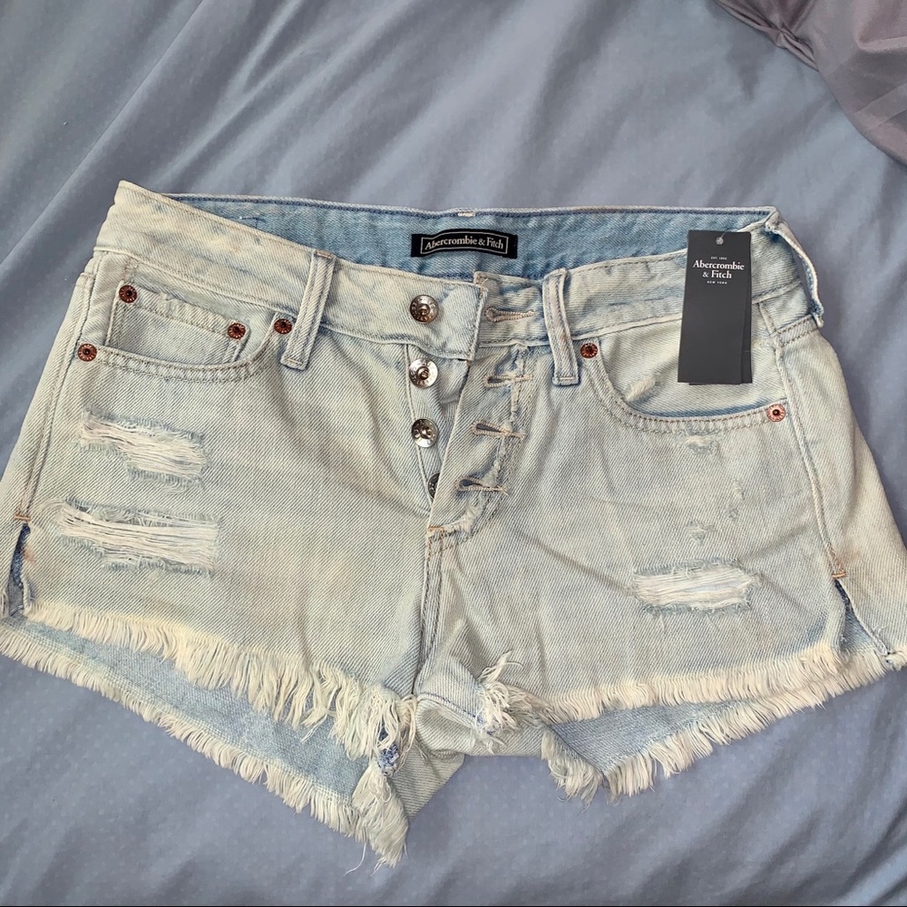 Abercrombie & Fitch Denim Distressed Shorts